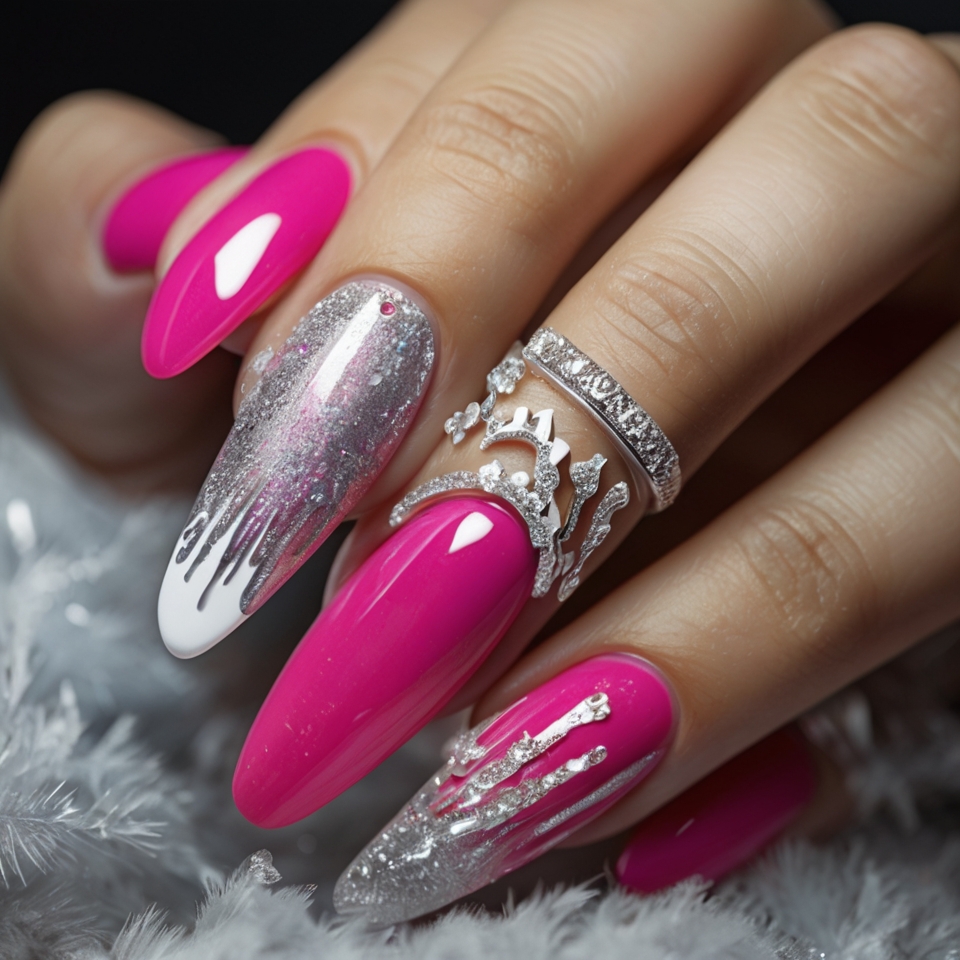 Bright Pink with Icicle Drips