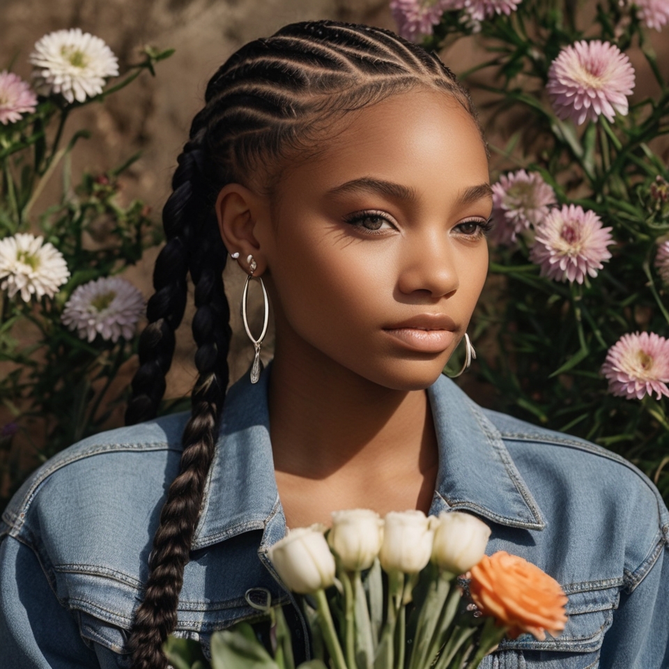 Cornrows with Zigzag Parting