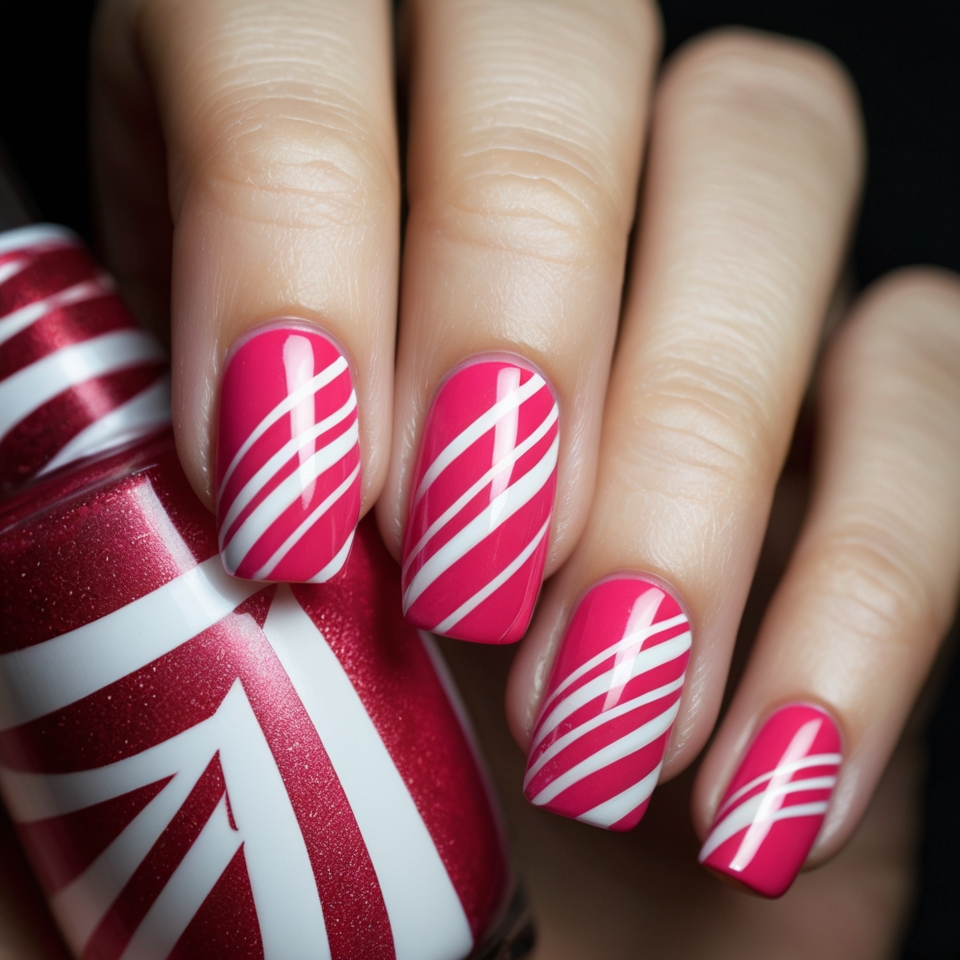 Pink Candy Cane Tips