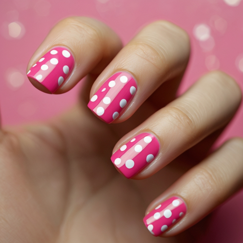 Pink and White Polka Dots