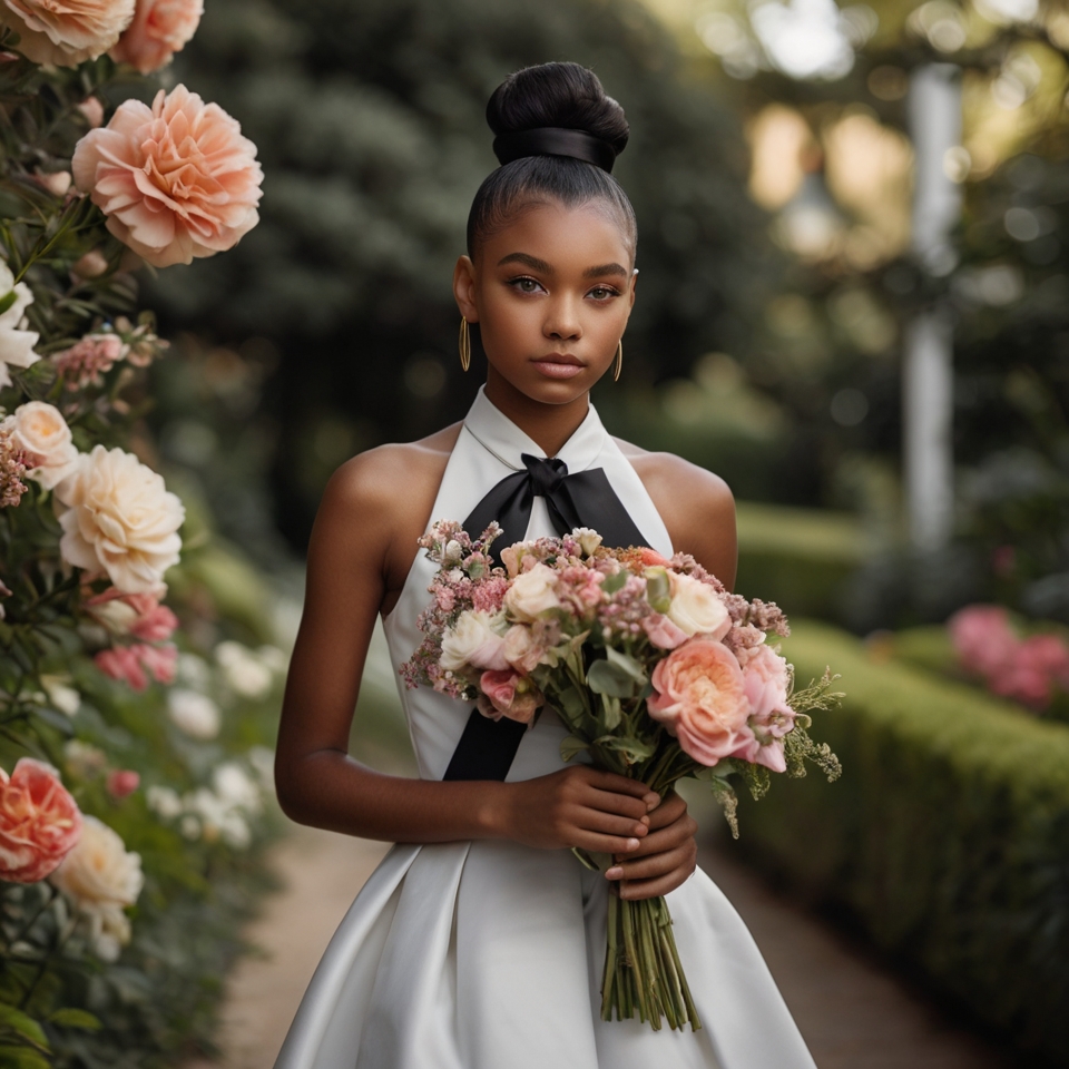 Sleek High Bun with a Bow