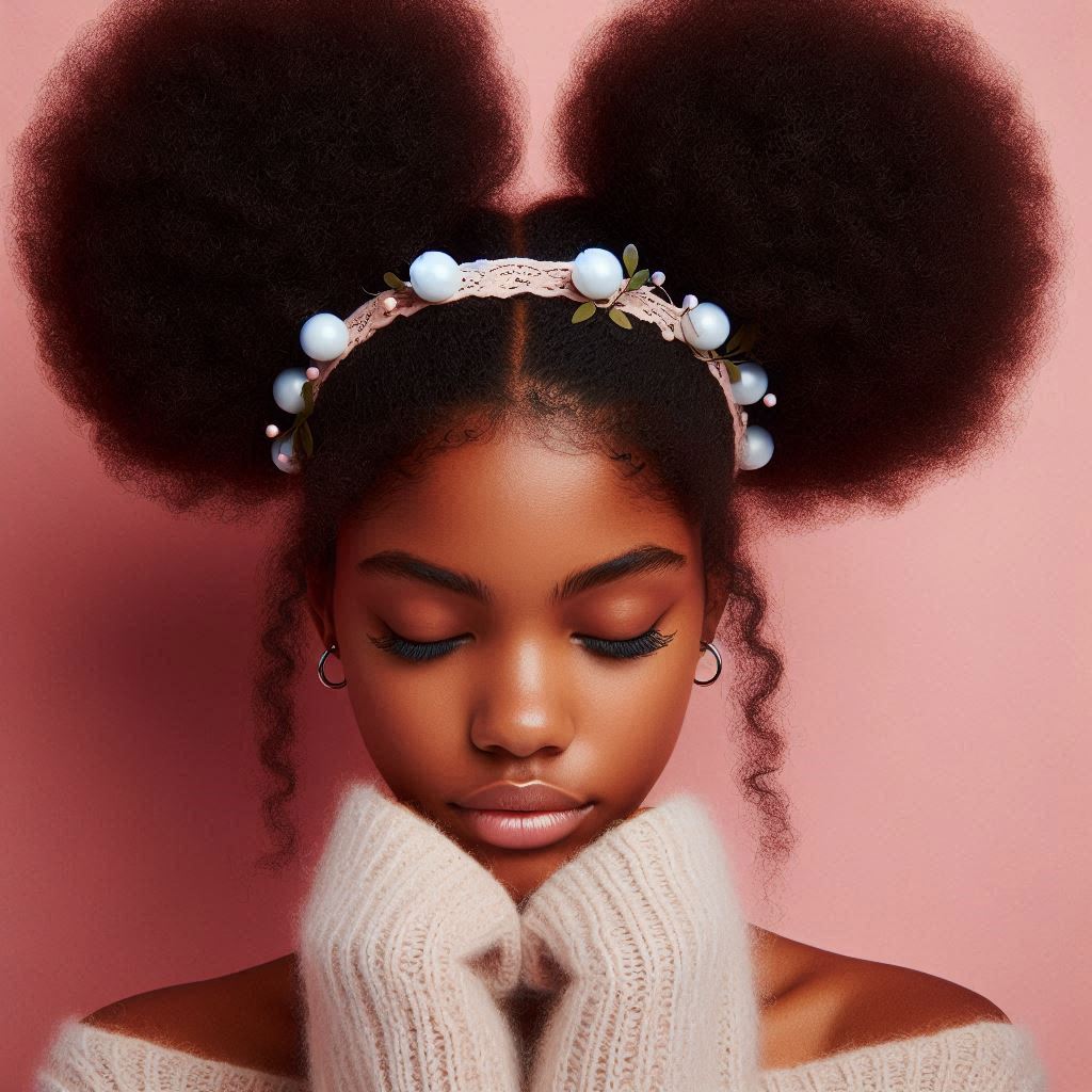 Afro Puffs as Space Buns