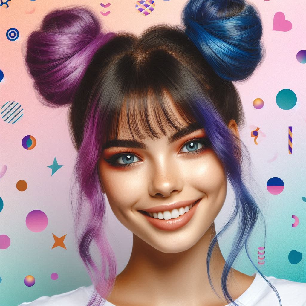 Space Buns with Bangs