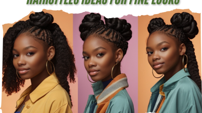 Three black teenage girls showcasing stunning hairstyles, including braided styles, space buns, and natural curls, highlighting ideas for fine locks.