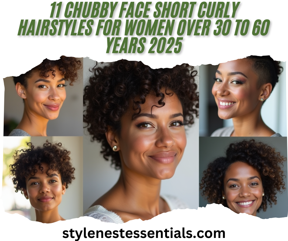 11 Chubby Face Short Curly Hairstyles for Women Over 30 to 60 Years 2025