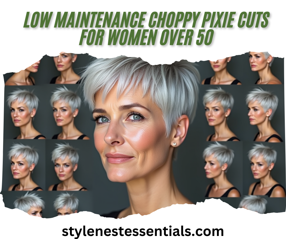 Low Maintenance Choppy Pixie Cuts for Women Over 50