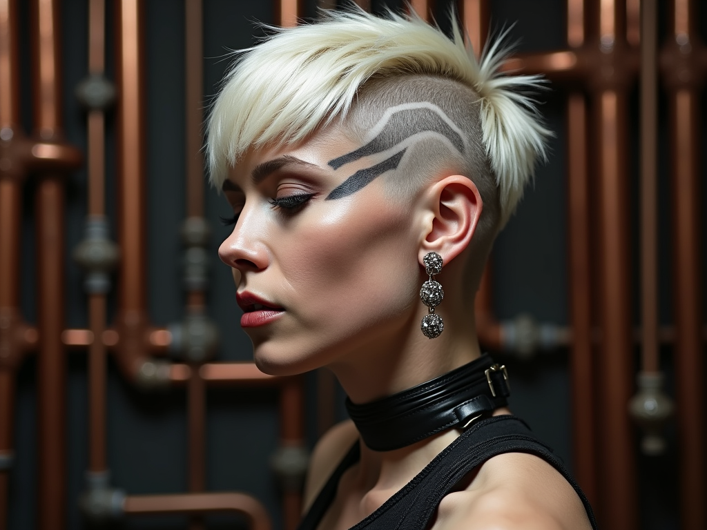 Platinum Pixie with Undercut Design